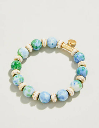 Stone stretch bracelet jade green and blue