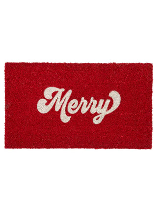 Red Merry Door Mat