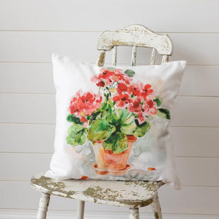 Pillow- Watercolor Geraniums