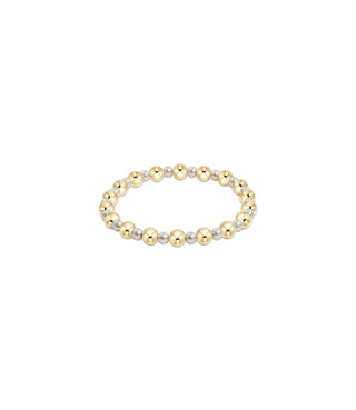 Pearl Grateful Pattern 4mm Bead Bracelet 6mmGold