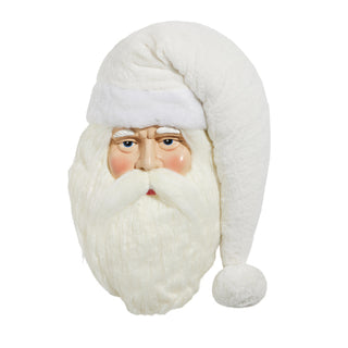 19.5" WHITE HAT SANTA FACE WALL ART