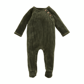 Olive Rib Velour Sleeper