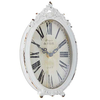 8” White Vintage Clock