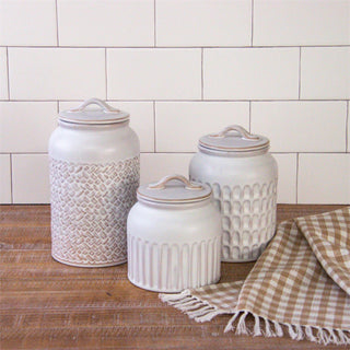 Stoneware Cannister  Set Of 3