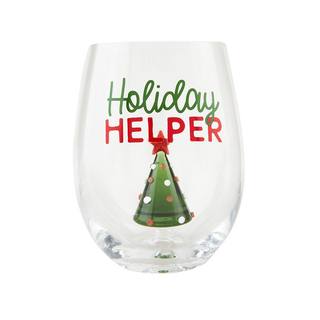 Christmas Icon Stemless Wine Glass