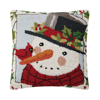 Snowman Cardinal Pillow