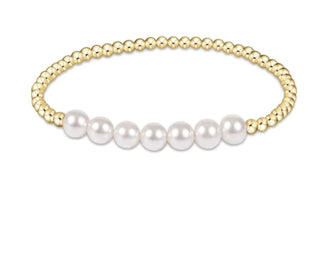 Classic Gold Beaded Bliss 6mm - Pearl