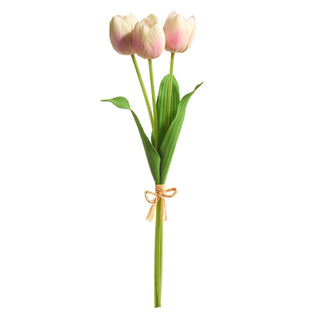 20” Real Touch Light Pink Tulip Bundle Of 3