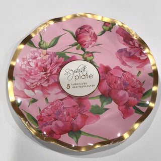 Pink Peonies Dessert Paper Plate