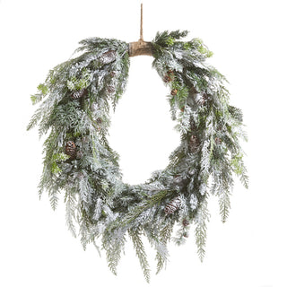 36" FLOCKED OVAL WREATH