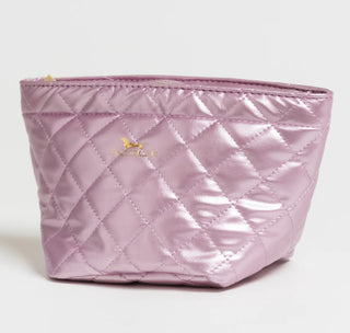 Crown Jewels Makeup Bag- Pink Quilted