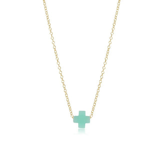 16” Necklace Gold- Signature Cross Small Mint