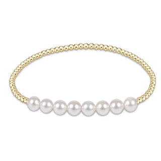 Gold Bliss 5mm Bead Bracelet - Pearl