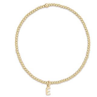 Classic Gold 2mm Bead Initial Bracelet - Respect Gold Charm