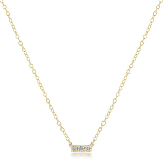 14kt Gold Three Diamond Bar Necklace