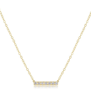 14kt Gold and Diamond Signifigance Bar Necklace - Seven