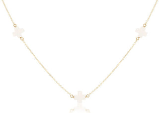 17" Choker Simplicity Chain Gold - Signature Cross Off-White