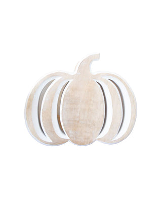 LG Whitewashed Wood Pumpkin