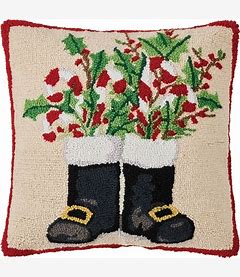 Santa Boots Christmas Pillow