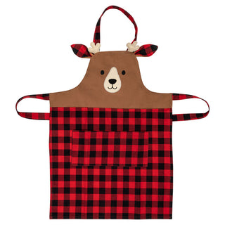 Holiday Apron Reindeer Plaid