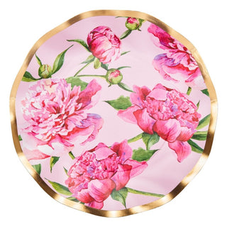 Pink Peonies Dinner Paper Plate