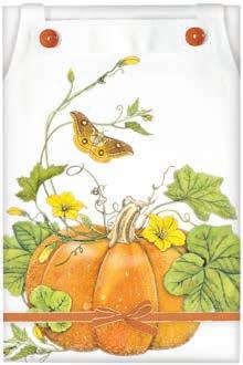 AUTUMN HARVEST PUMPKIN TOWEL WITH BUTTERFLY