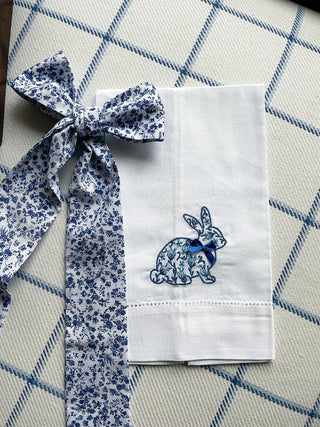 Blue Bunny Tea Towel