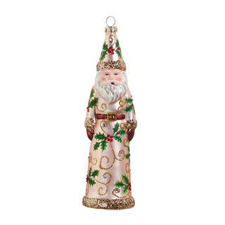 Pink Santa Holly Orn