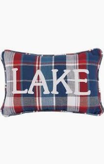 Picnic Plaid Lake Pillow