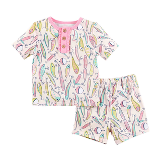 Pink Fishing Lure Toddler Pajama Set