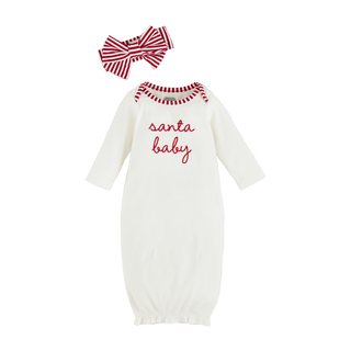 0-3 Month Santa Baby White Gown