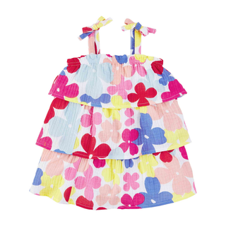 Mulit-Floral Toddler Tiered Dress