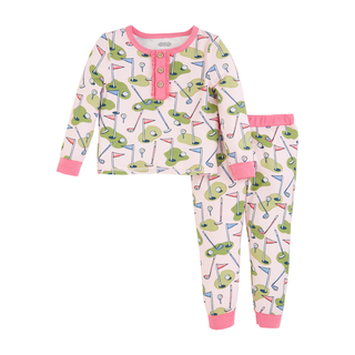 Golf Print Pink Toddler Pajamas