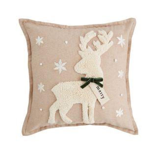 White Deer Pillow