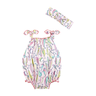 Pink Fishing Lure Romper Set