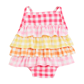 Pink Gingham Ruffle Swimsuit
