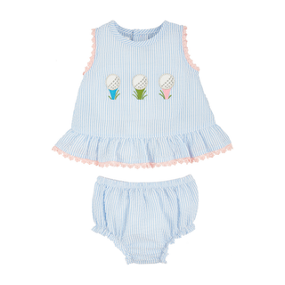 Seersucker Golf Baby Pinafore Set