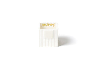 White Stripe Mini Nesting Cube by Happy Everything